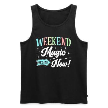 Joyeux vendredi Fri Yay École des enseignants Mème - Débardeur bio Premium Homme - noir - Devant - AI Model Male 178 light (178cm)