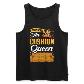 Restorer Upholstered Furniture - Men's Premium Organic Tank Top - black - Front - AI Model Male 178 light (178cm)