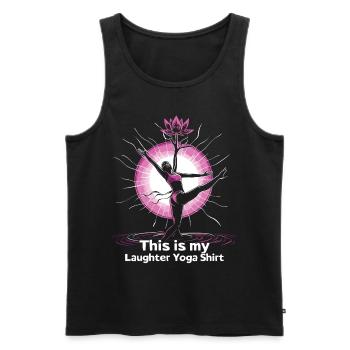 Meditation Funny Laughter Yoga - Men's Premium Organic Tank Top - black - Front - AI Model Male 178 light (178cm)