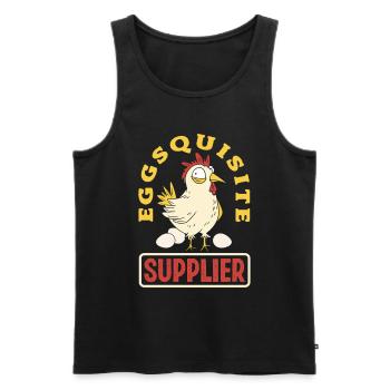 Unterstützen Sie lokale Eierhändler - Männer Premium Bio Tank Top - Schwarz - Vorne - AI Model Male 178 light (178cm)