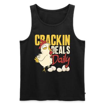 Unterstützen Sie lokale Eierhändler - Männer Premium Bio Tank Top - Schwarz - Vorne - AI Model Male 178 light (178cm)