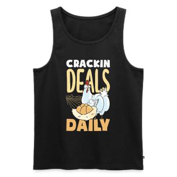 Unterstützen Sie lokale Eierhändler - Männer Premium Bio Tank Top - Schwarz - Vorne - AI Model Male 178 light (178cm)