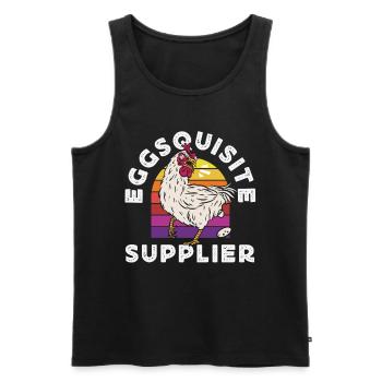 Unterstützen Sie lokale Eierhändler - Männer Premium Bio Tank Top - Schwarz - Vorne - AI Model Male 178 light (178cm)