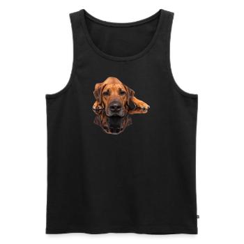 Rhodesian Ridgeback Foto - Spiegelbild - Männer Premium Bio Tank Top - Schwarz - Vorne - AI Model Male 178 light (178cm)