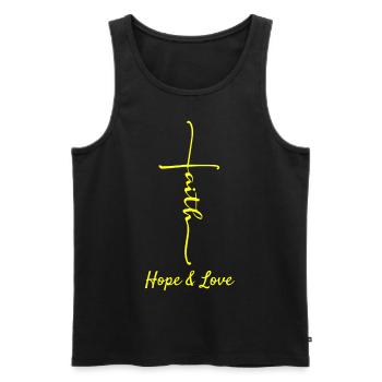 Christianity Christian Believer Love Gift - Men's Premium Organic Tank Top - black - Front - AI Model Male 178 light (178cm)