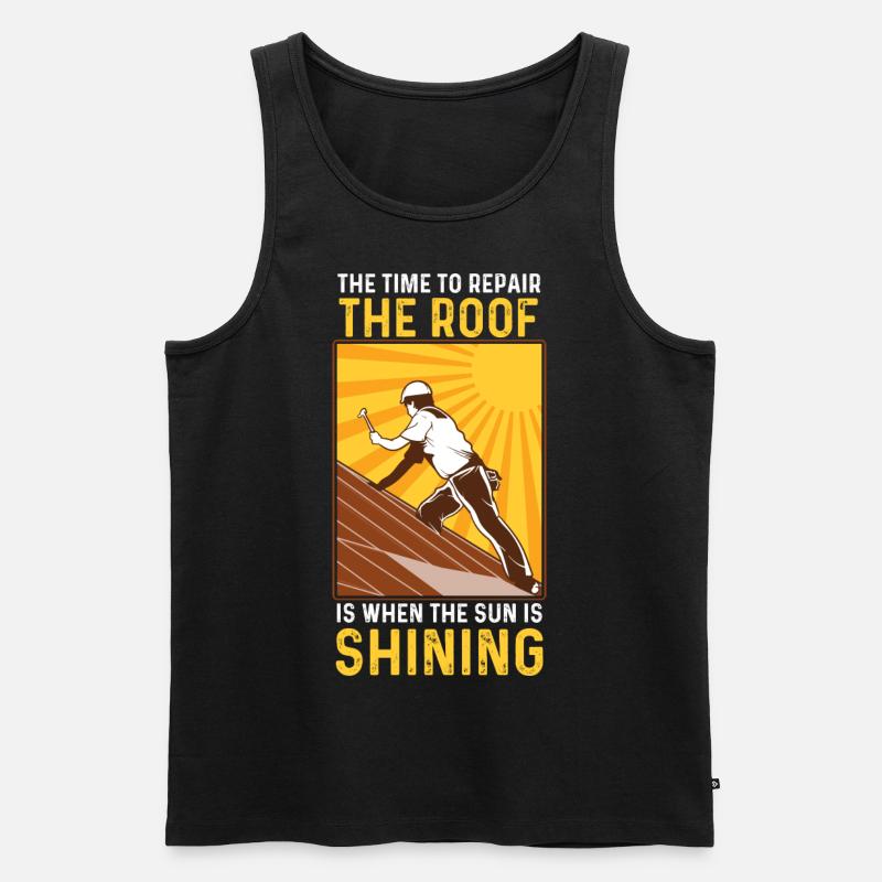 Dachdecker Dachdeckermeister Dachdecken Geschenk - Männer Premium Bio Tank Top - Schwarz