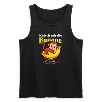 Rutsch mir die Banane runter - Männer Premium Bio Tank Top - Schwarz - Vorne - AI Model Male 178 light (178cm)