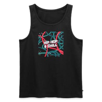 Hip Hop et chill - Débardeur bio Premium Homme - noir - Devant - Michal (187cm)