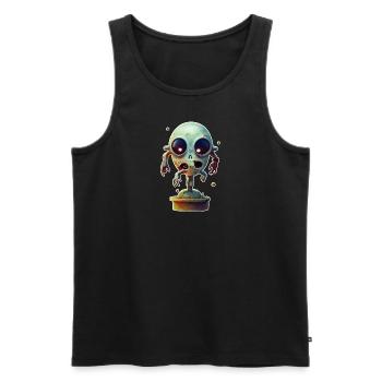 Creepy Zombie Monster - Men's Premium Organic Tank Top - black - Front - Michal (187cm)