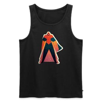 Roter Superhero - Männer Premium Bio Tank Top - Schwarz - Vorne - Michal (187cm)