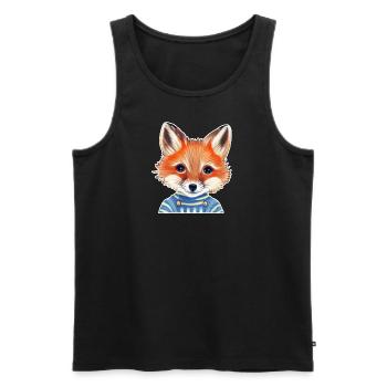 Fuchs mit Pulli - Männer Premium Bio Tank Top - Schwarz - Vorne - Michal (187cm)