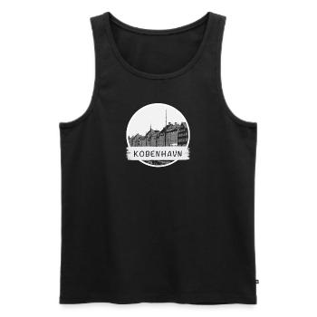 Copenhagen City - Men's Premium Organic Tank Top - black - Front - Michal (187cm)