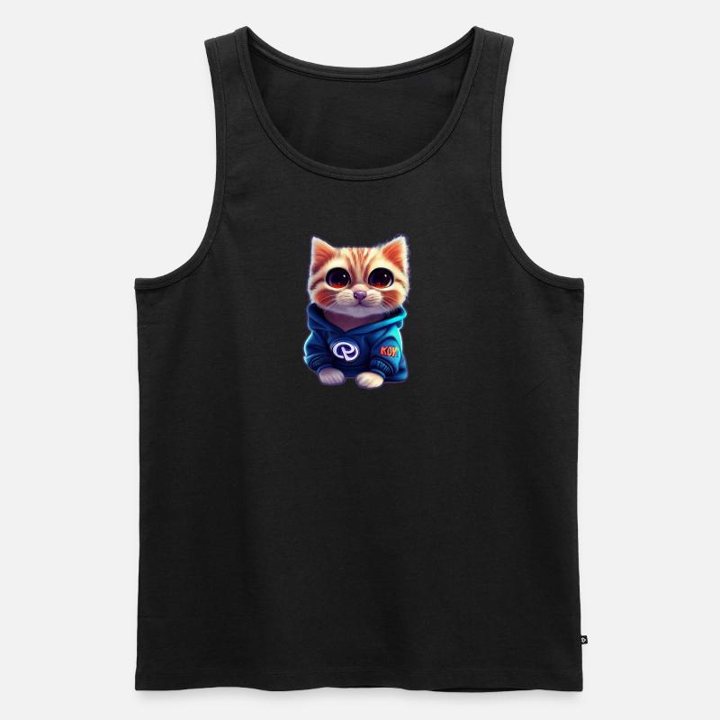 Baby Katze mit Pullover - Männer Premium Bio Tank Top - Schwarz