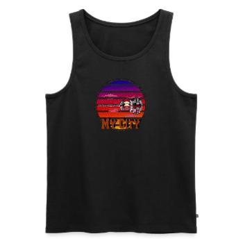 My City - Men's Premium Organic Tank Top - black - Front - AI Model Male 178 light (178cm)