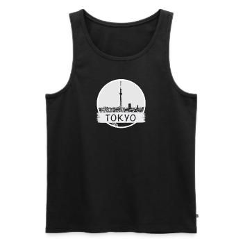 Ville de Tokyo - Débardeur bio Premium Homme - noir - Devant - AI Model Male 178 light (178cm)