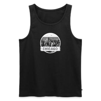 Ville de Chicago - Débardeur bio Premium Homme - noir - Devant - Michal (187cm)