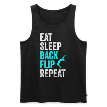 Eat Sleep Back Flip Repeat Shirt Gymnastic Tee - Männer Premium Bio Tank Top - Schwarz - Vorne - AI Model Male 178 light (178cm)