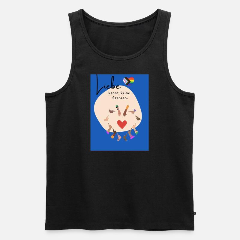 Liebe - Männer Premium Bio Tank Top - Schwarz