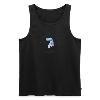 Halte dich warm - Männer Premium Bio Tank Top - Schwarz - Vorne - AI Model Male 178 light (178cm)