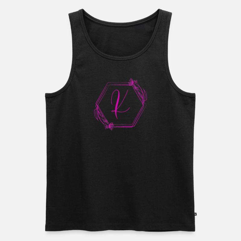 Buchstabe K - Männer Premium Bio Tank Top - Schwarz