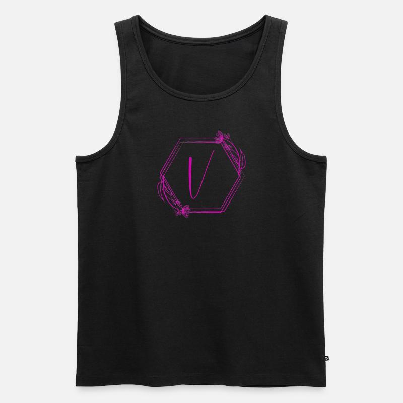 Buchstabe V - Männer Premium Bio Tank Top - Schwarz