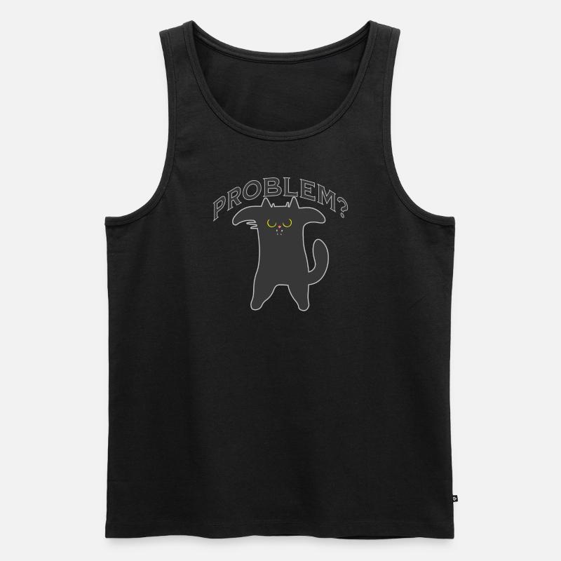 Katze Problem? - Katzenfreunde - Geschenk - Männer Premium Bio Tank Top - Schwarz