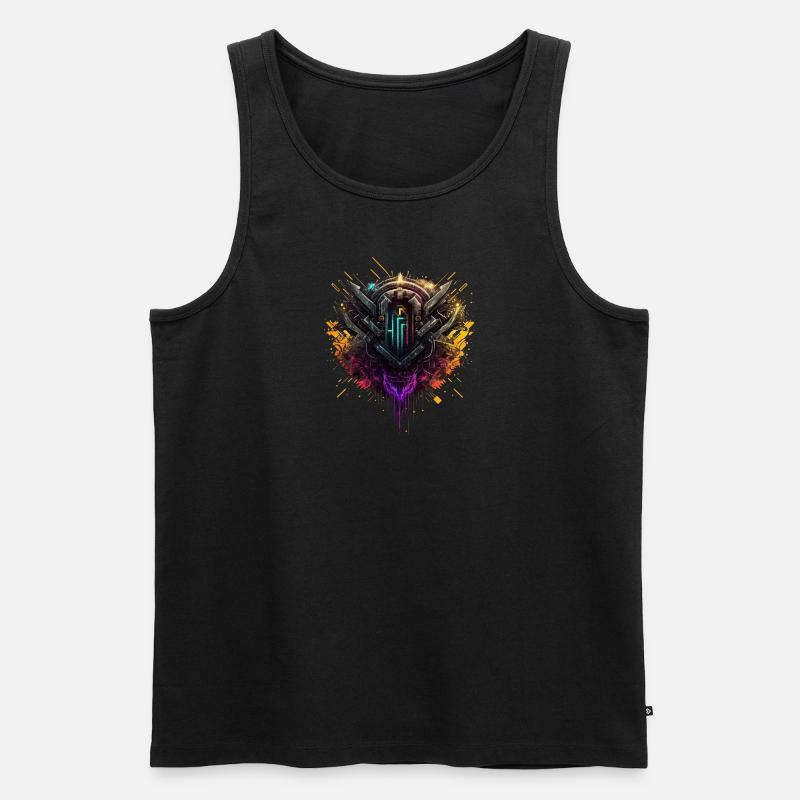 buntes technisches Logo - Männer Premium Bio Tank Top - undefined