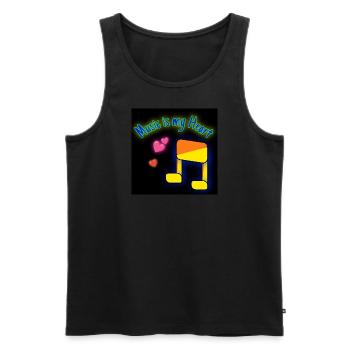 Music is my Heart - Männer Premium Bio Tank Top - Schwarz - Vorne - Michal (187cm)