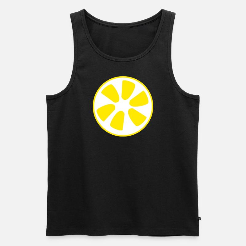 Zitrone - Männer Premium Bio Tank Top - Schwarz