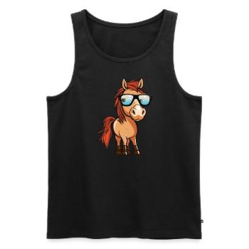 Horse II - Men's Premium Organic Tank Top - black - Front - AI Model Male 178 light (178cm)