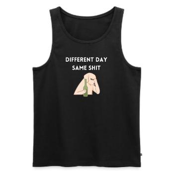 Different day, same shit - hunde meme - Männer Premium Bio Tank Top - Schwarz - Vorne - AI Model Male 178 light (178cm)