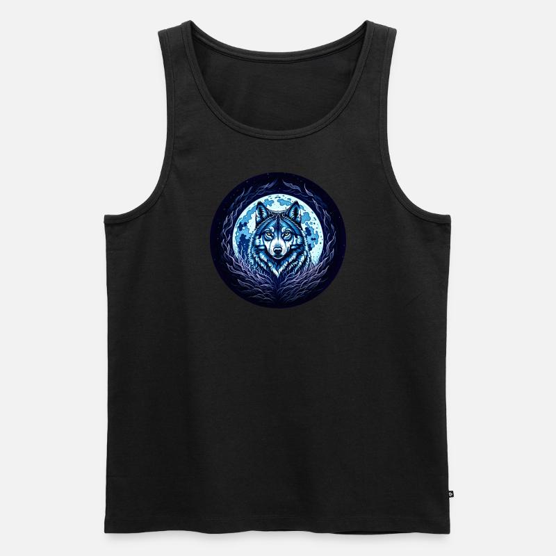 Wolf 01 - Männer Premium Bio Tank Top - Schwarz