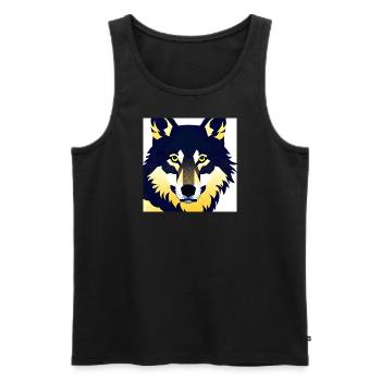 Wolf Shirt - Männer Premium Bio Tank Top - Schwarz - Vorne - Michal (187cm)