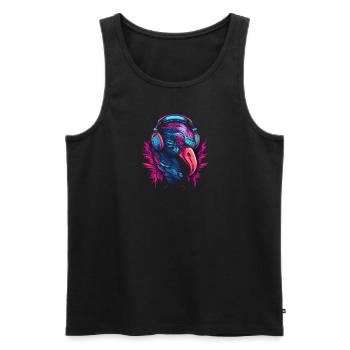 Flamingo Fusion - Men's Premium Organic Tank Top - black - Front - AI Model Male 178 light (178cm)