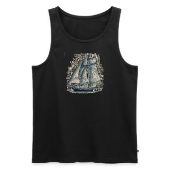 boat - Men's Premium Organic Tank Top - black - Front - AI Model Male 178 light (178cm)