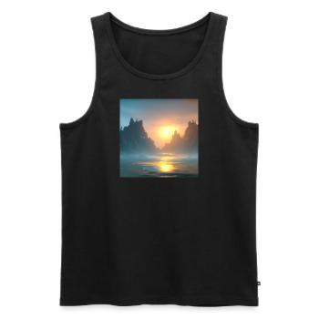 Sunset over the bay - Männer Premium Bio Tank Top - Schwarz - Vorne - AI Model Male 178 light (178cm)