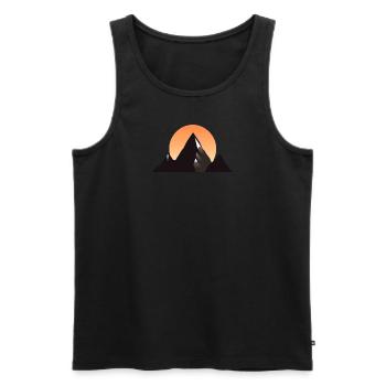 Minimalist Mountain Logo Art - Men's Premium Organic Tank Top - black - Front - AI Model Male 178 light (178cm)