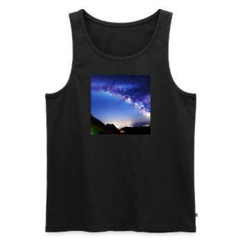 Sternenhimmel - Männer Premium Bio Tank Top - Schwarz - Vorne - Michal (187cm)