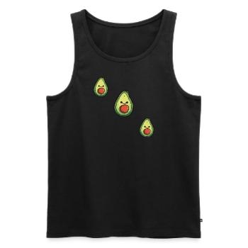 Smiling Avocado: Cute Cartoonish Comic Art - Men's Premium Organic Tank Top - black - Front - Michal (187cm)
