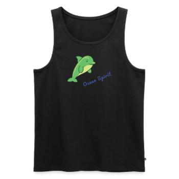 Minimalistisches Delphin-Design: Schlanke Illustration - Männer Premium Bio Tank Top - Schwarz - Vorne - AI Model Male 178 light (178cm)