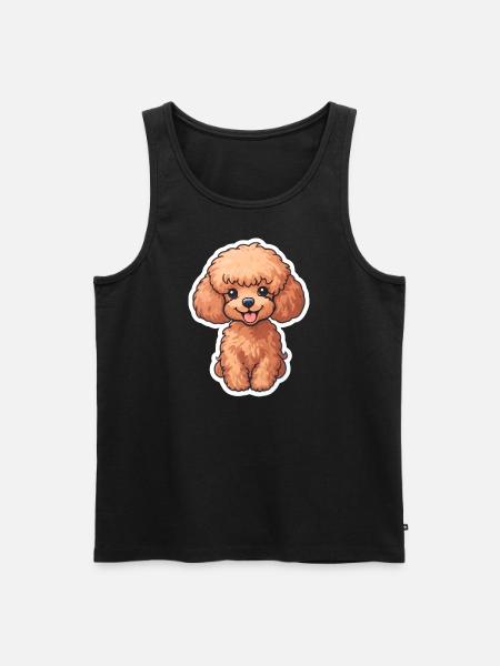 Cute Baby Poodle Dog Sticker - Men's Premium Organic Tank Top - black