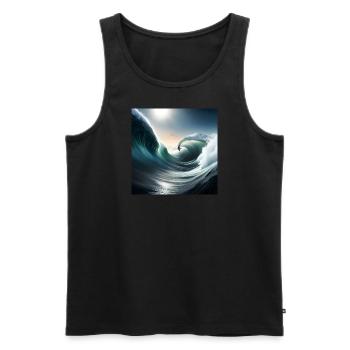 Surfing tubewave - Männer Premium Bio Tank Top - Schwarz - Vorne - AI Model Male 178 light (178cm)