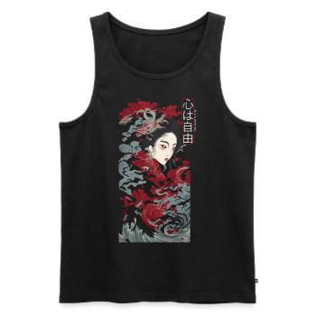 Japon Kanji Vintage Art Tokyo Urban Design Style - Débardeur bio Premium Homme - noir - Devant - Michal (187cm)