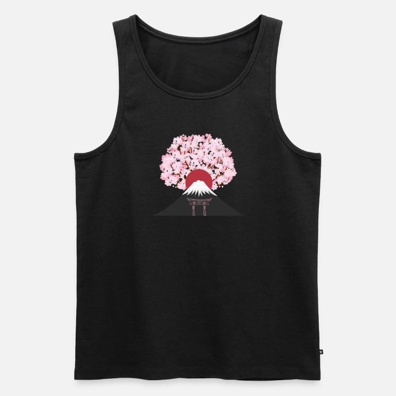 Japan Berg - Männer Premium Bio Tank Top - Schwarz