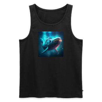 Baleine cyberpunk - Débardeur bio Premium Homme - noir - Devant - Michal (187cm)