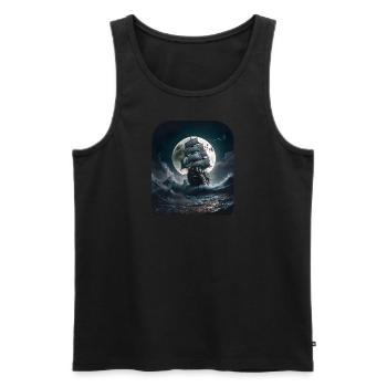Piratenschiff bei Vollmond - Männer Premium Bio Tank Top - Schwarz - Vorne - AI Model Male 178 light (178cm)