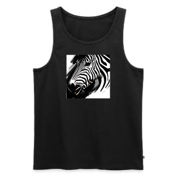 Zebra black and white - Men's Premium Organic Tank Top - black - Front - AI Model Male 178 light (178cm)