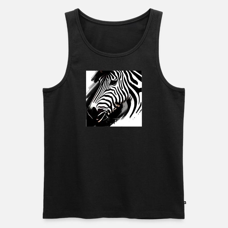 Zebra schwarz-weiß - Männer Premium Bio Tank Top - Schwarz