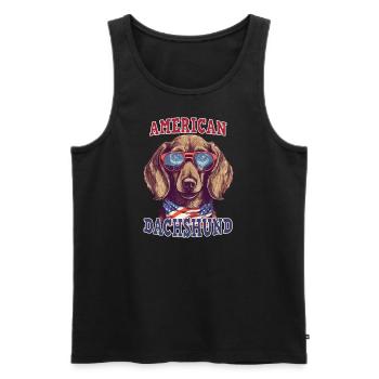 American Dachshund - Männer Premium Bio Tank Top - Schwarz - Vorne - AI Model Male 178 light (178cm)