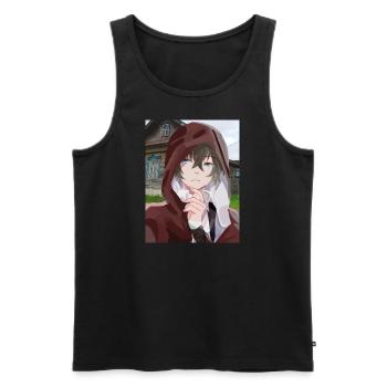 Anime Boy Isekai to Reality - Männer Premium Bio Tank Top - Schwarz - Vorne - Michal (187cm)